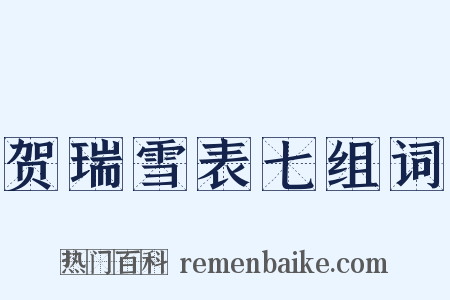 贺瑞雪表七组词是什么意思的图片
